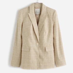 Madewell Tan Checkered Blazer
